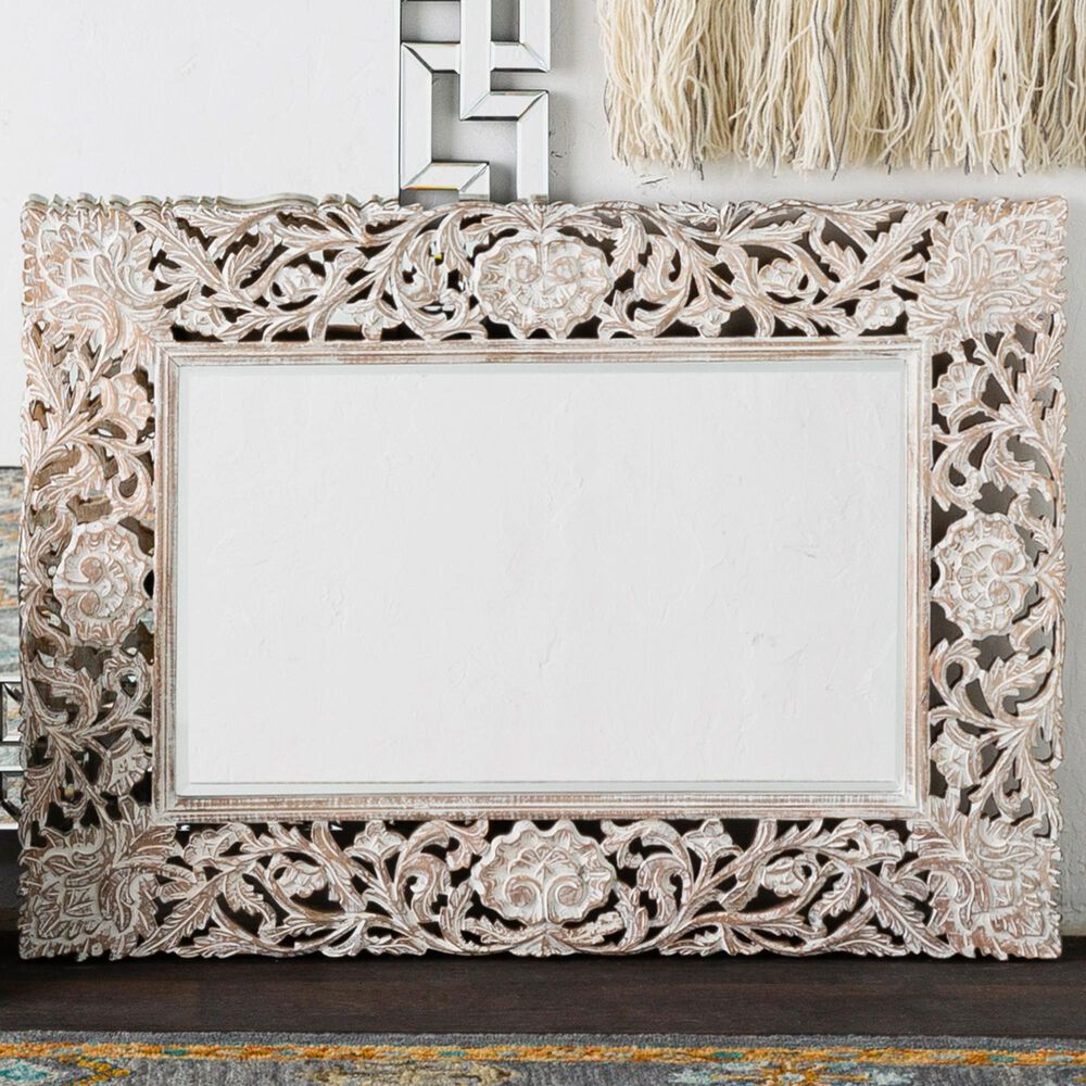 Surya Naomi Wall Mirror in White, , large