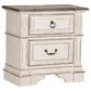 Belle Furnishings Abbey Park 2 Drawer Nightstand with Charging Station in White, , large