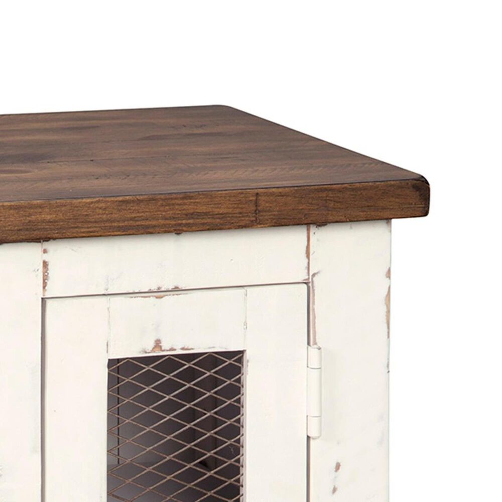 Ashley Wystfield Chairside Table in Vintage White and Warm Brown, , large