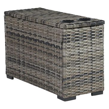 Signature Design by Ashley Harbor Court Console with Drink Holders in Gray, , large