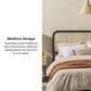 Walker Edison Neru King Platform Bed with Curved Rattan Headboard in Black, , large