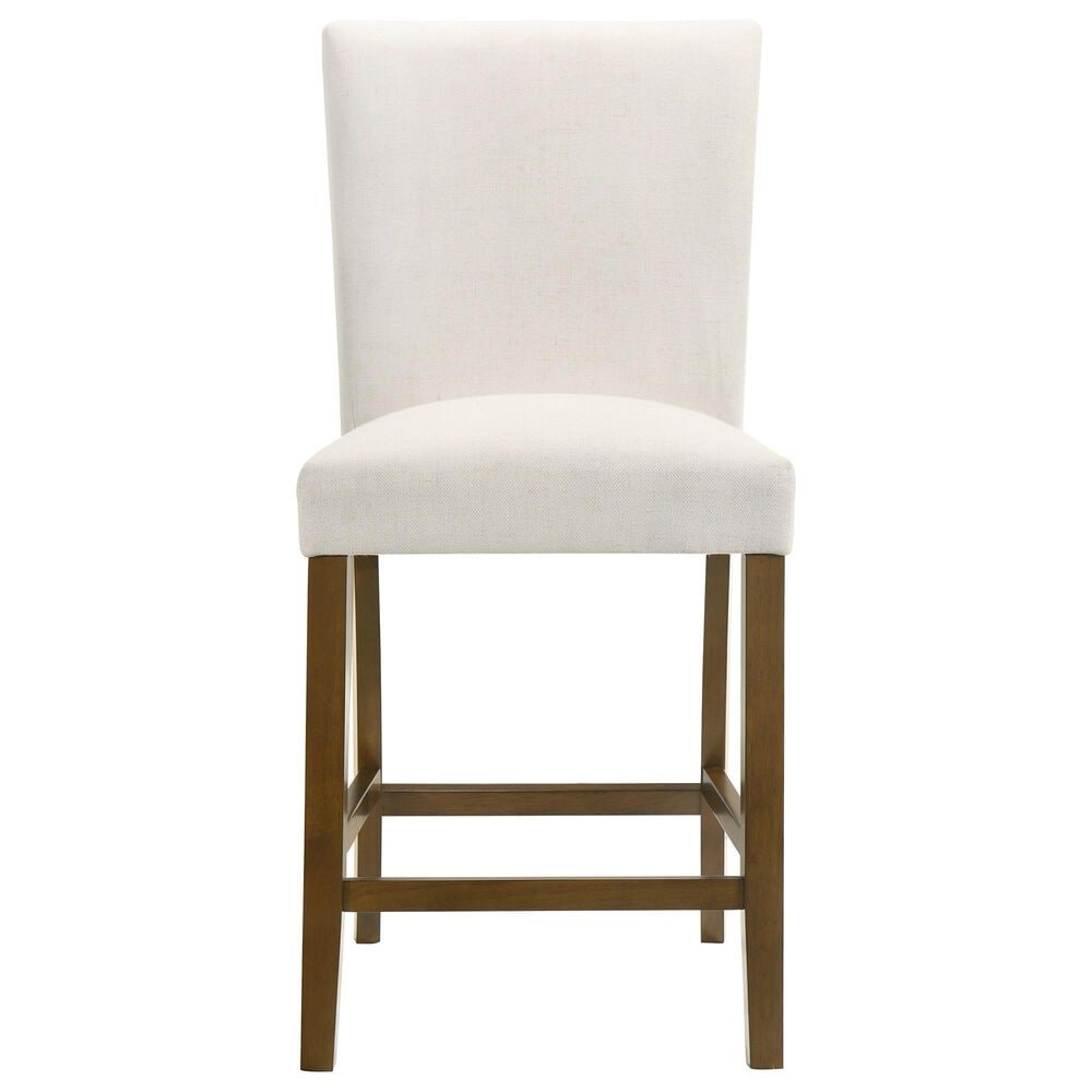 Coaster Paxton Counter Chair with Beige Upholstery in Warm Brown, , large