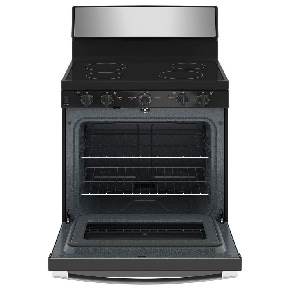 GE Appliances 5.0 Cu. Ft. Freestanding Electric Range in Stainless Steel and Black, , large