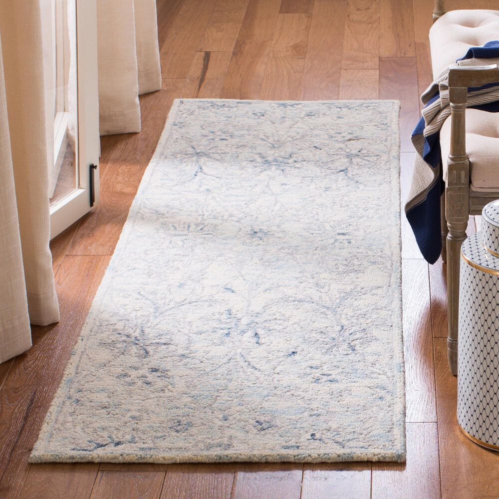 Safavieh Micro-Loop MLP506M 2&#39;3&quot; x 9&#39; Light Blue and Ivory Runner, , large