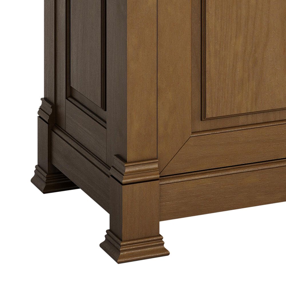 James Martin Vanities Brookfield 60" Double Bathroom Vanity in Honey Oak with 3 cm Arctic Fall Solid Surface Top and Rectangular Sinks, , large