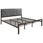 Modway Mia Gray Fabric Upholstered King Platform Bed in Brown, , large