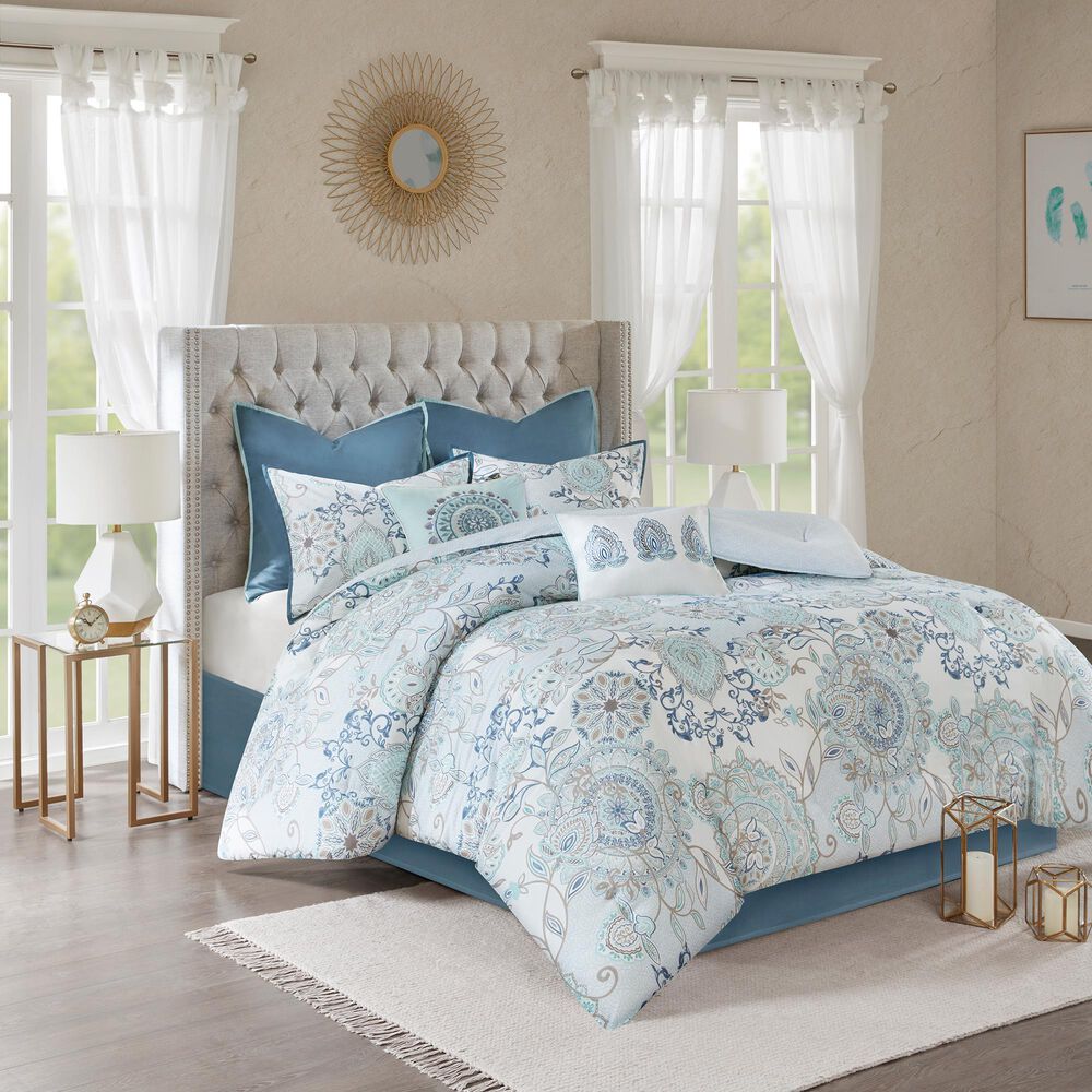 Hampton Park Isla 8-Piece Queen Reversible Comforter Set in Blue, , large