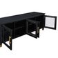 Steve Silver Furniture Yves 64" TV Stand in Ebony and Brushed Brass, , large