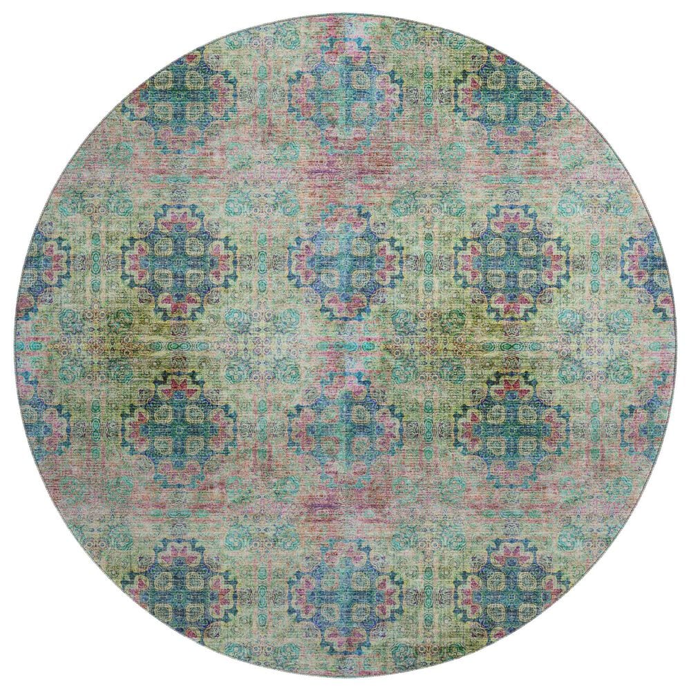 Dalyn Rug Company Trevi 8" Round Green Area Rug, , large