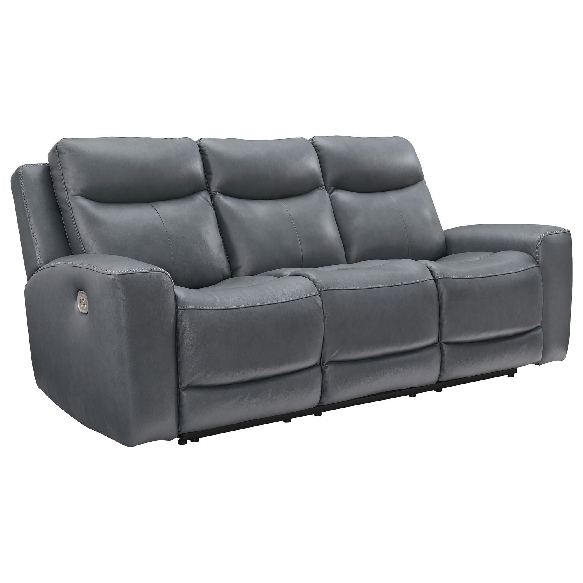 Ashley Mindanao Power Reclining Sofa in Steel