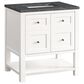 James Martin Vanities Breckenridge 30" Single Bathroom Vanity in Bright White with 3 cm Parisien Bleu Quartz Top and Rectangular Sink, , large
