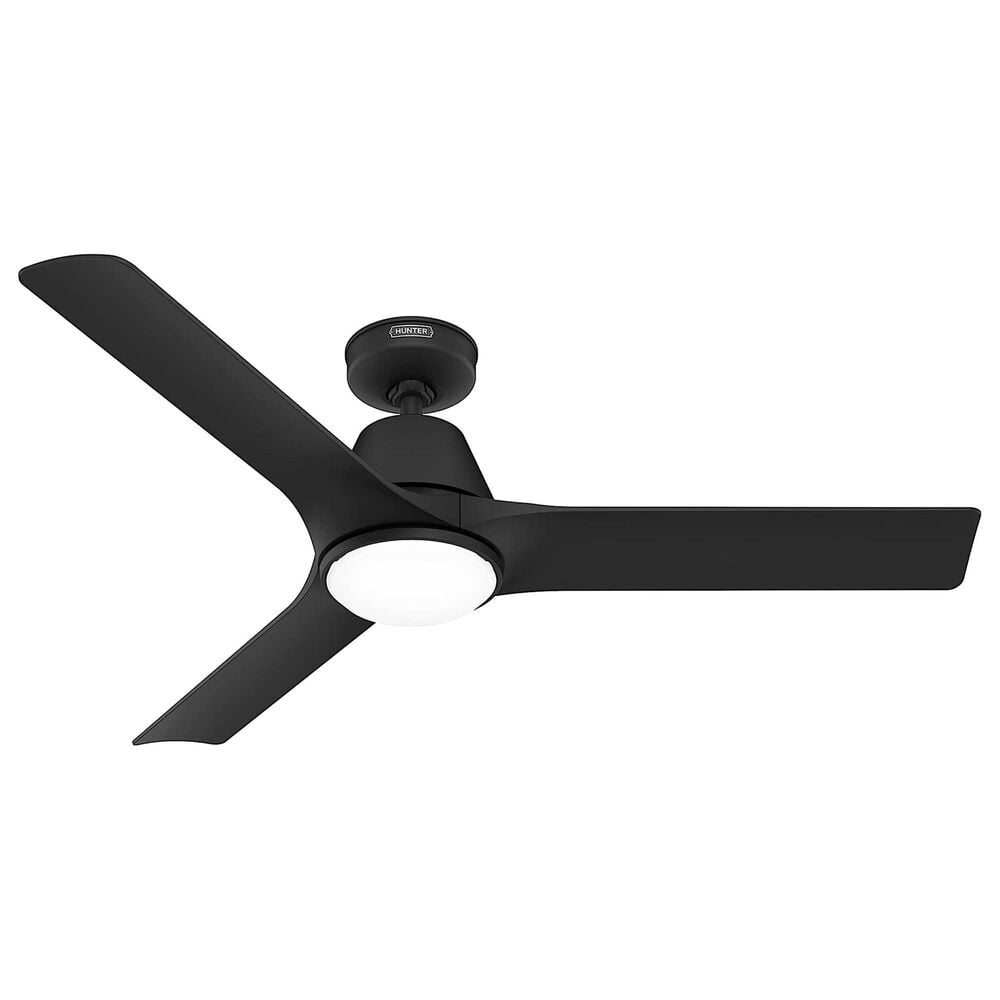 Hunter Aeronaut Outdoor Smart 52&quot; Ceiling Fan with LED Light in Matte Black, , large