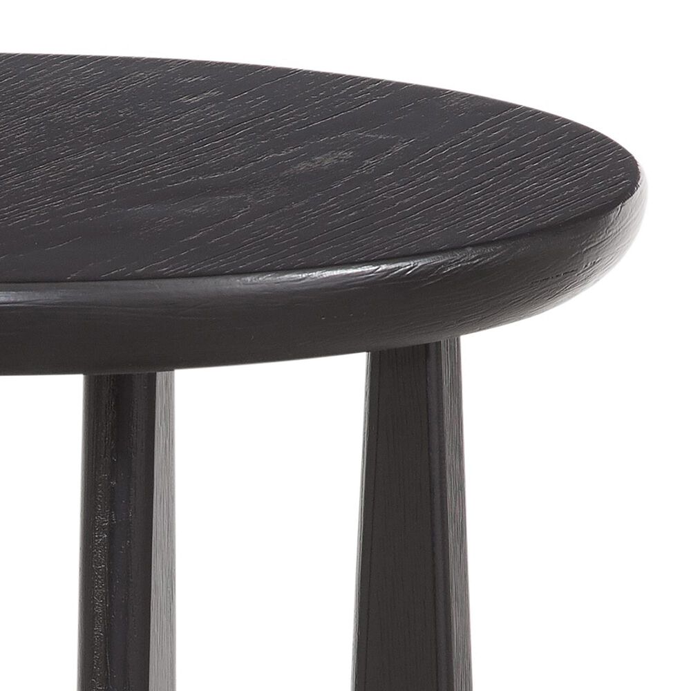 Bassett Mirror Company Dunnigan Round End Table in Black Matte, , large