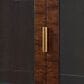 Theodore Alexander Kesden Curio Cabinet in Pyramid Brown and Satin Brass, , large