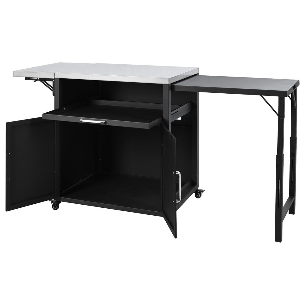 Hearth and Haven Patio Serving Cart in Matte Black, , large