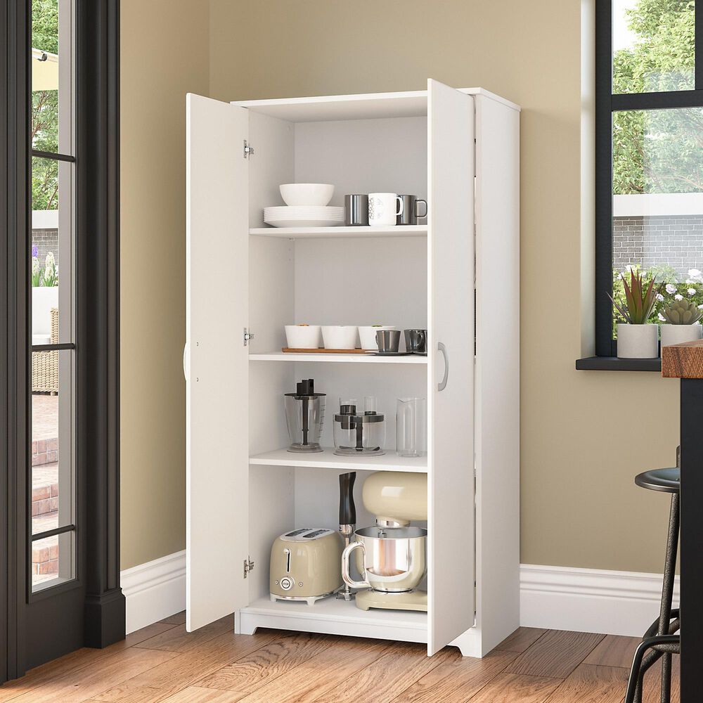 Bush Cabot Tall Kitchen Pantry with Doors in White NFM