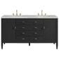 James Martin Vanities Myrrin 60" Double Vanity in Carbon Oak with 3 cm Victorian Silver Quartz Top, , large