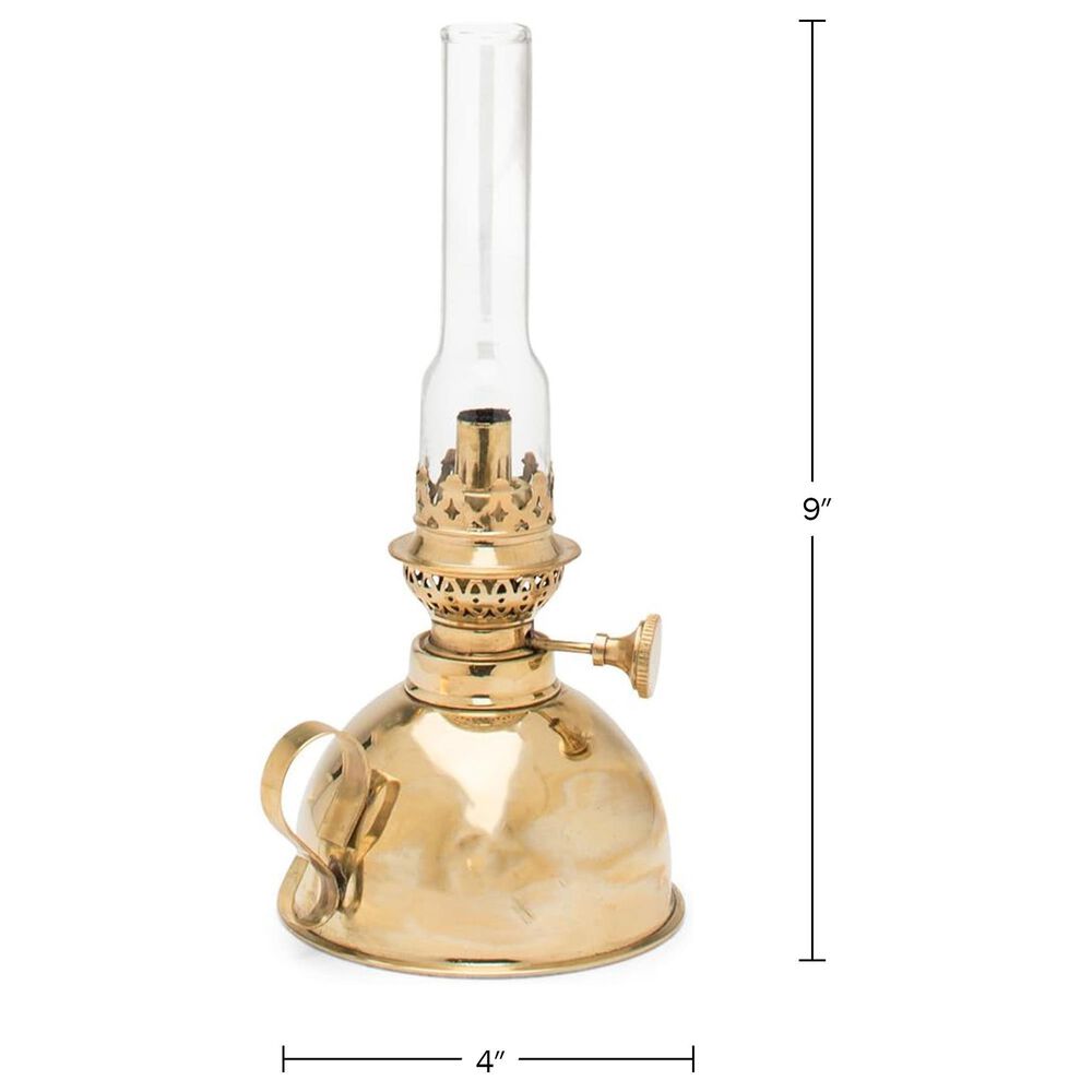 Timberlake 9" Oil Table Lamp in Antique Brass, , large