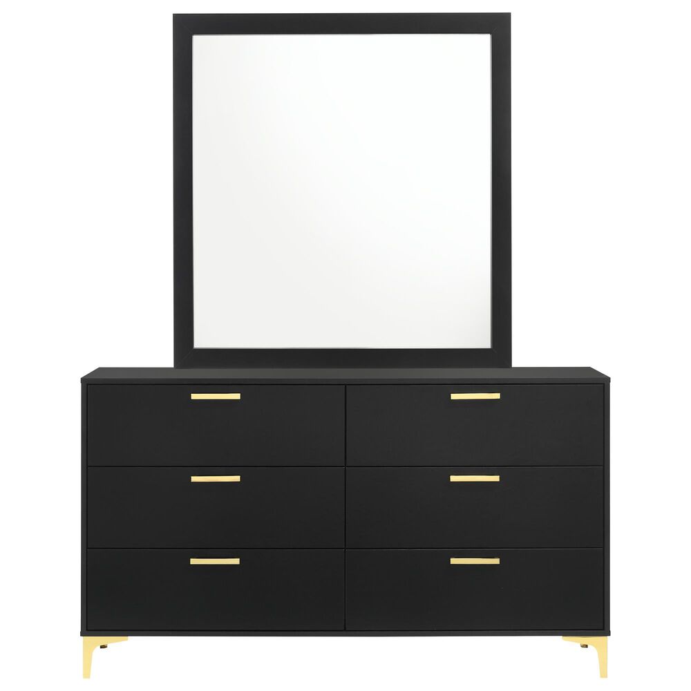 Pacific Landing Kendall 4-Piece Queen Upholstered Bedroom Set in Black and Gold, , large