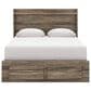 Ashley Elbrim Queen Bed with Storage Footboard in Weathered Brown, , large