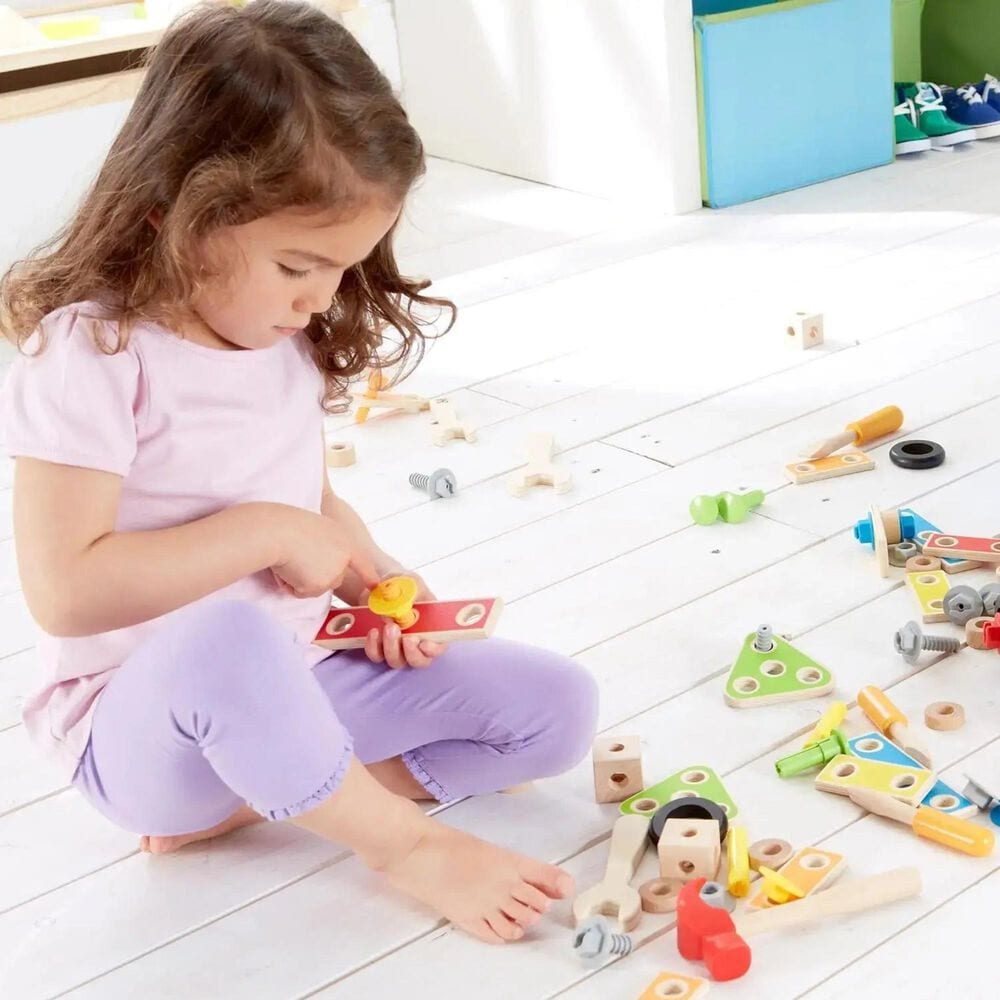 Hape Toys Fix-It Tool Box and Accessory Set in Multicolor, , large
