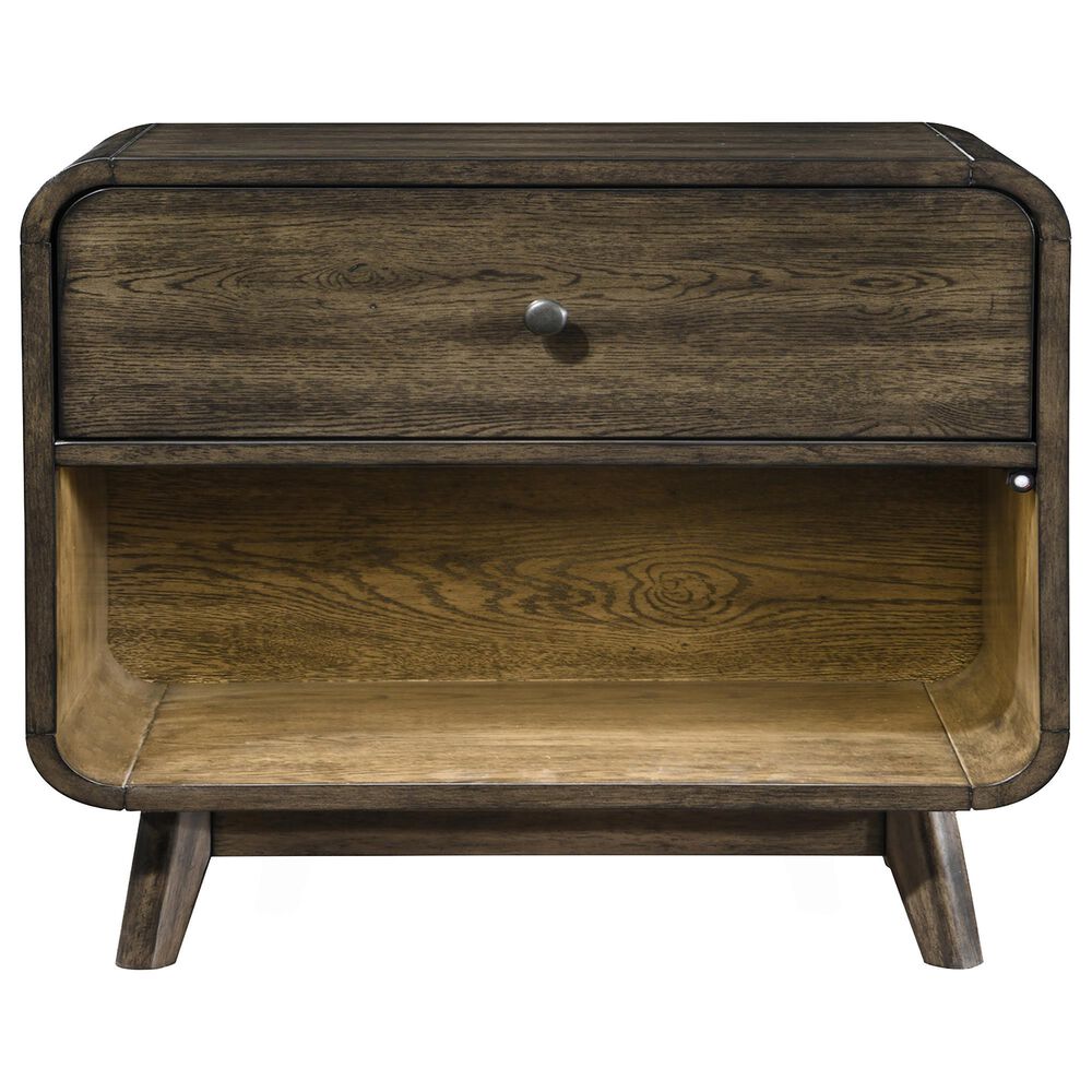 New Heritage Design Rex 1-Drawer Nightstand in Walnut, , large