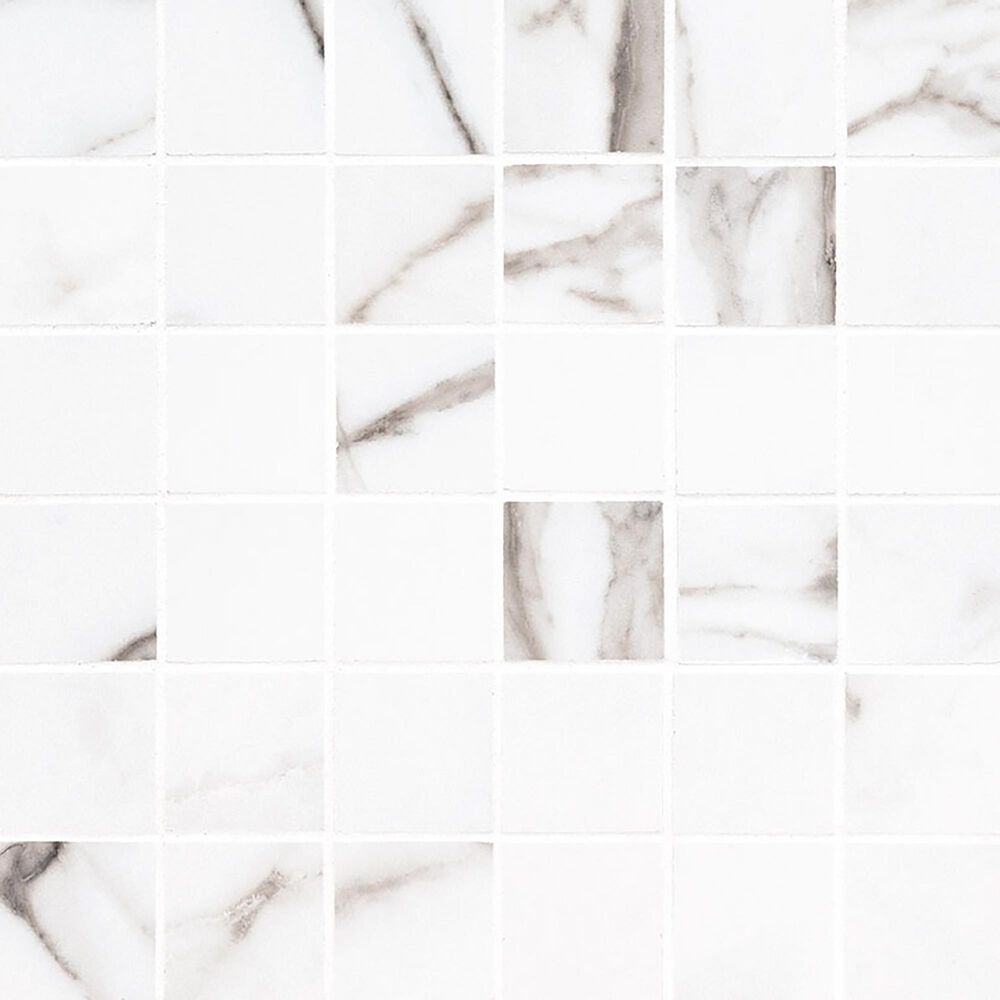 MS International Savoy Crema 2" x 2" Square on 12" x 12" Porcelain Mosaic Sheet, , large