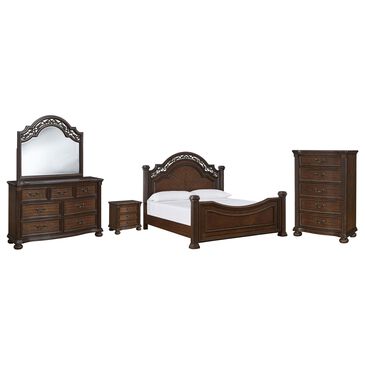 Ashley Lavinton 5-Piece California King Bedroom Set in Rich Cherry Brown, , large