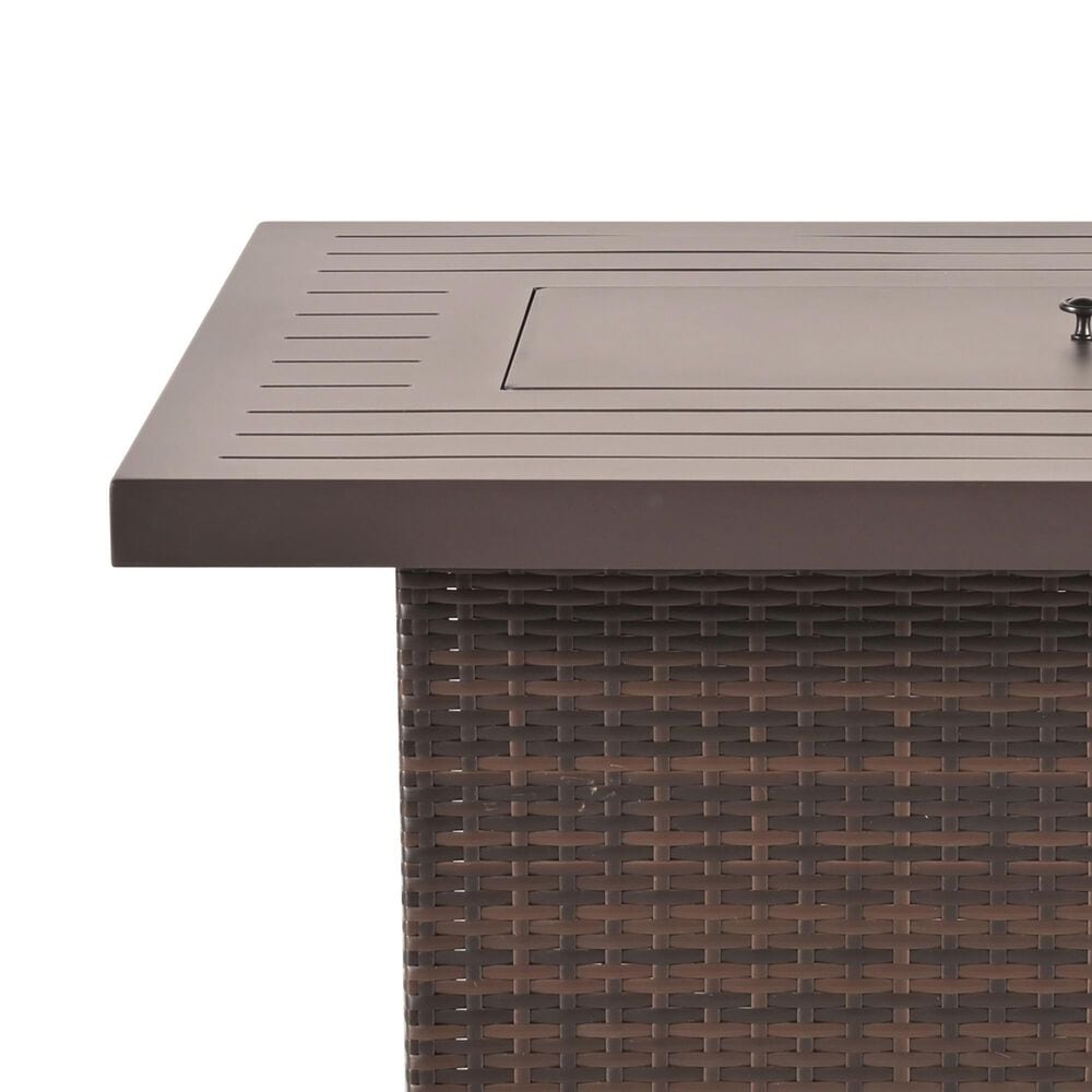 Furniture of America Wies Fire Pit Table in Brown, , large