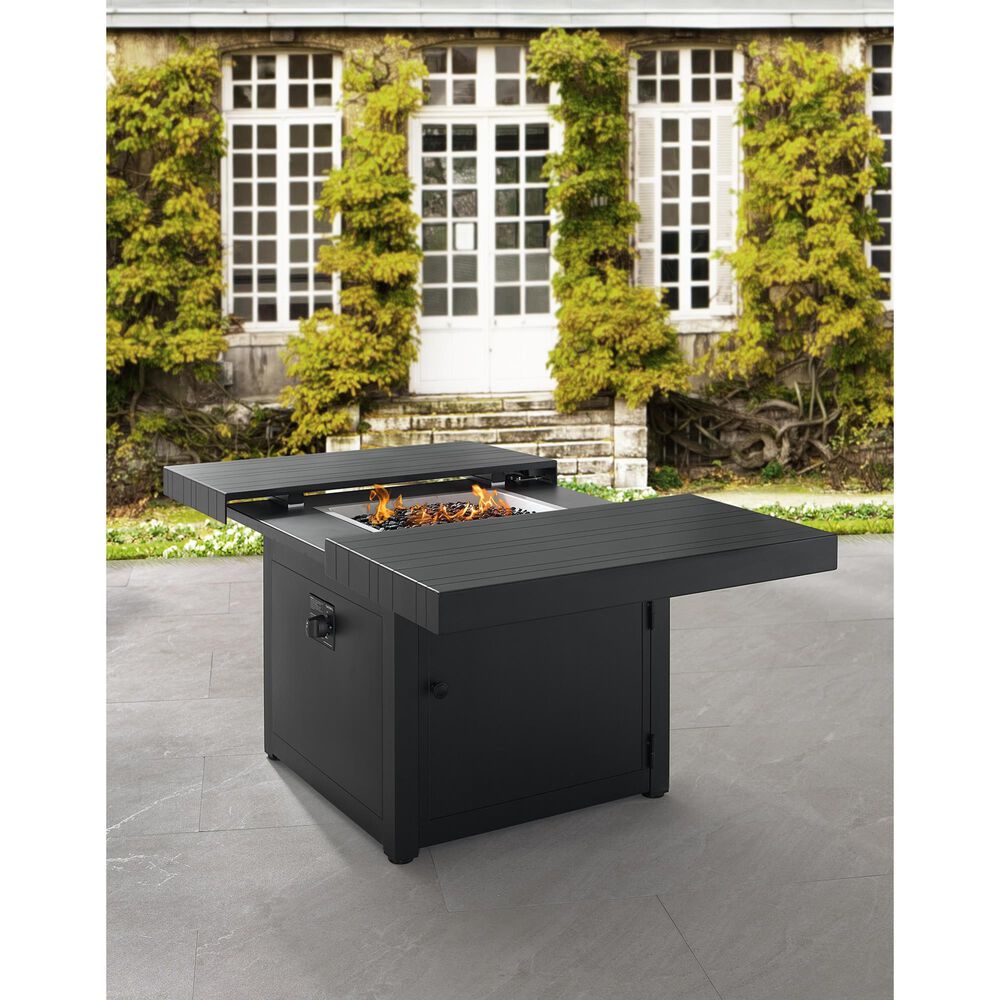 Plank And Hide Co 34&quot; Square Firepit Top &amp; Base in Black, , large