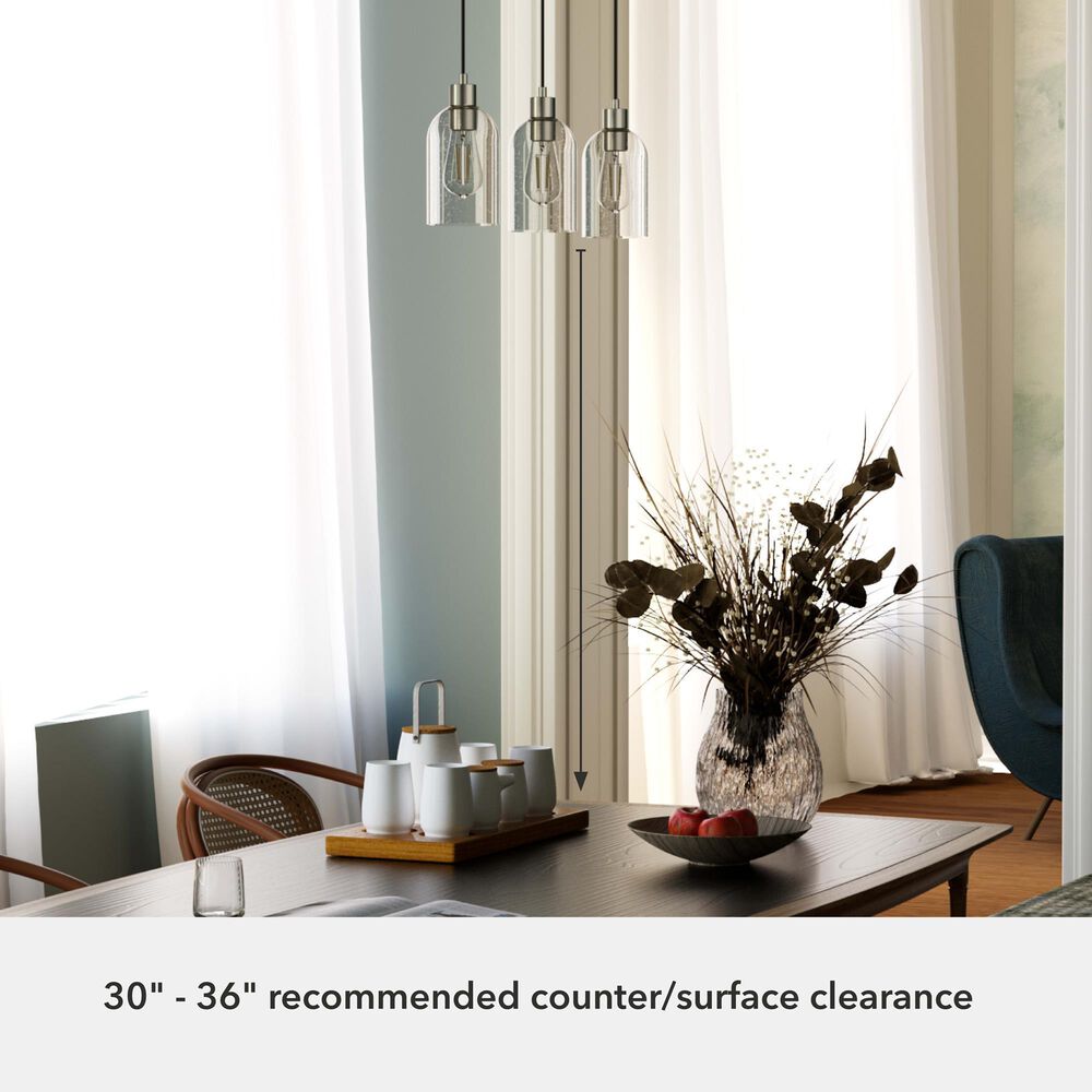 Hunter Lochmeade 29&quot; 3-Light Linear Pendant Cluster in Brushed Nickel, , large