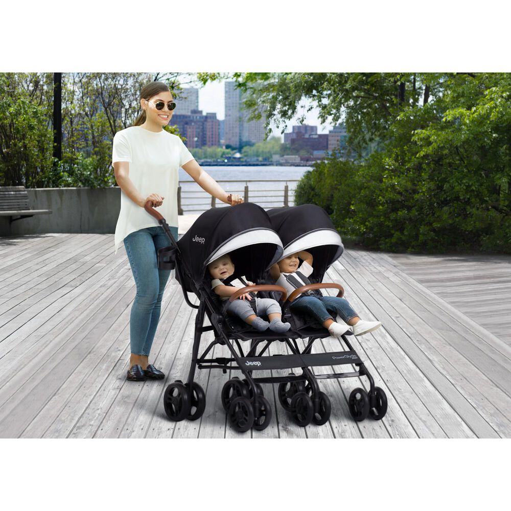 Delta Jeep PowerGlyde Plus SideBySide Double Stroller in Black NFM