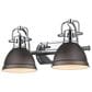 Golden Lighting Duncan 2-Light Bath Vanity in Chrome and Rusted Bronze, , large
