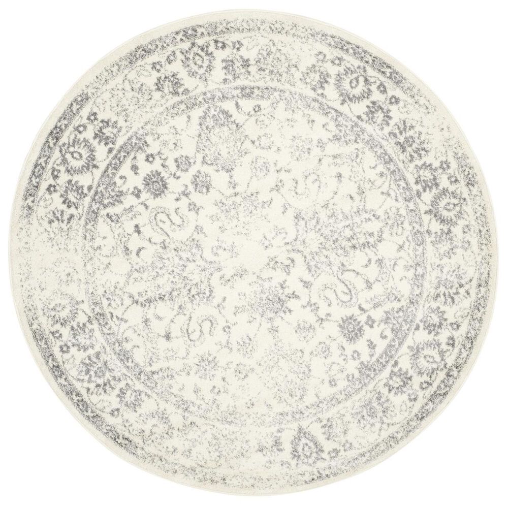 Safavieh Adirondack ADR109C-3R 3&#39; x 3&#39;  Ivory/Silver Round Rug, , large