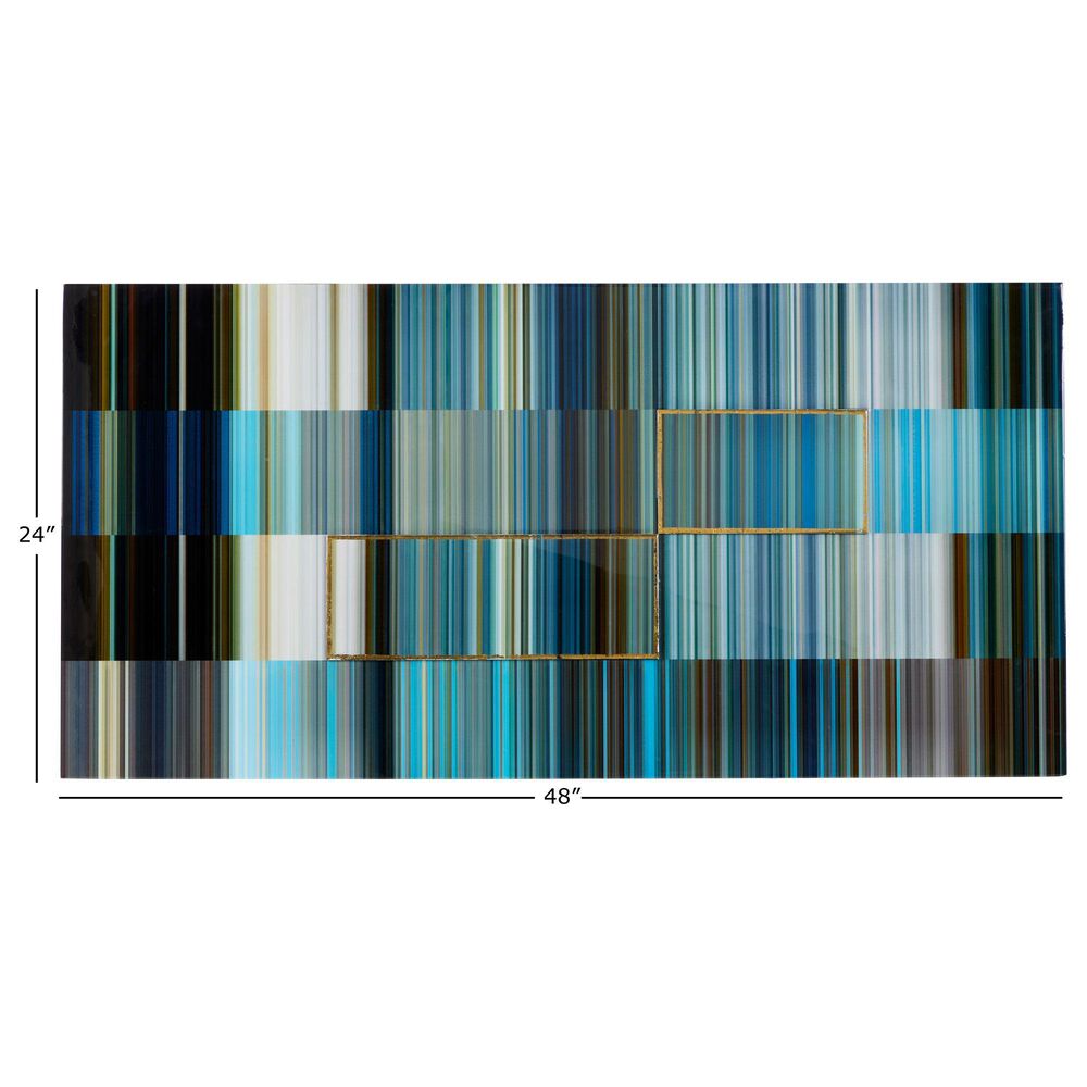 Maple and Jade 24&quot; x 48&quot; Abstract Wall Decor in Blue and Gold, , large