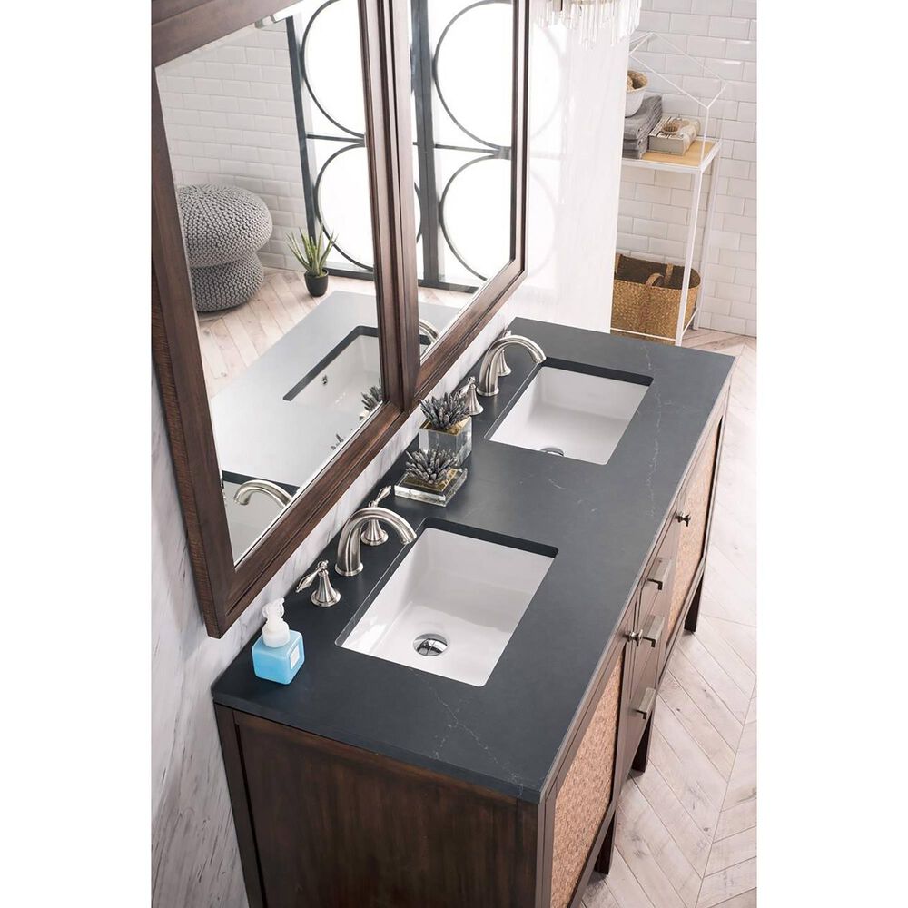 James Martin Vanities Addison 60" Double Bathroom Vanity in Mid Century Acacia with 3 cm Charcoal Soapstone Quartz Top, , large