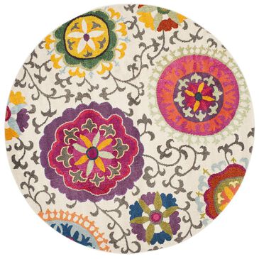 Safavieh Monaco MNC233A-5R 5" Round Ivory/Multi Area Rug, , large