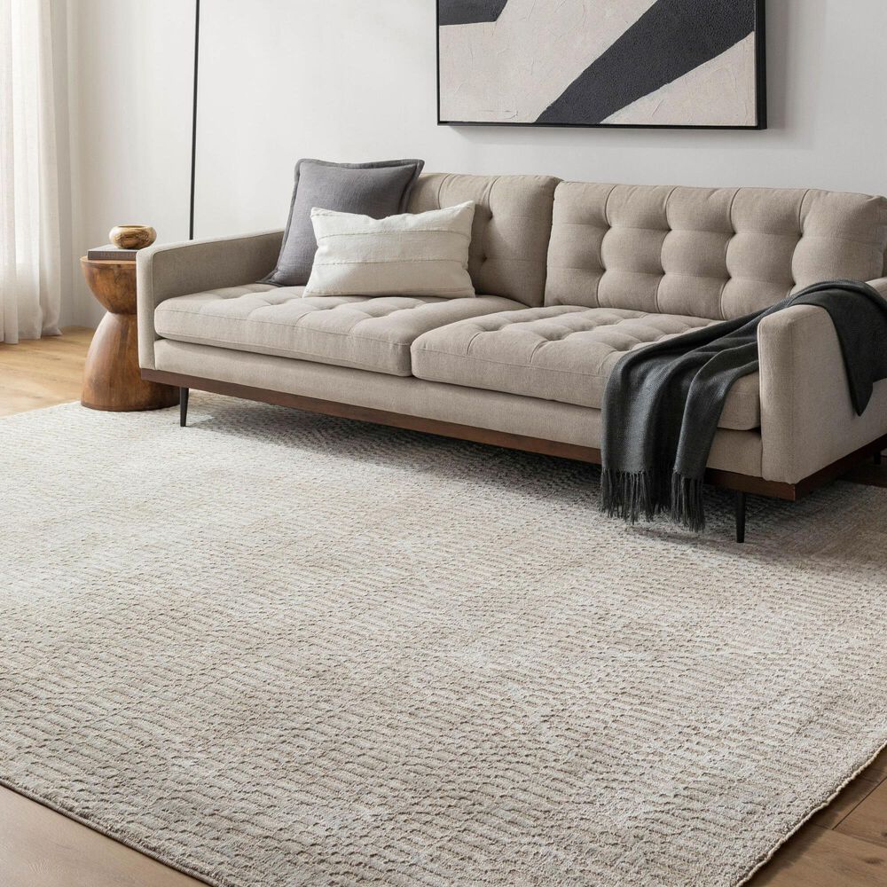 Surya Masterpiece Light Gray and Medium Gray 5&#39; x 7&#39;5&quot; Area Rug, , large