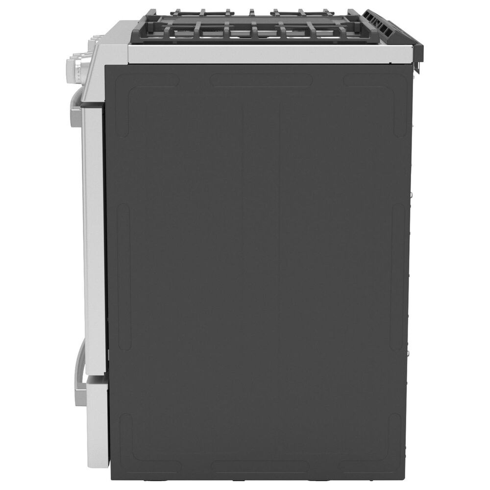 GE Profile 30" Dual Fuel SlideIn FrontControl Range in Fingerprint