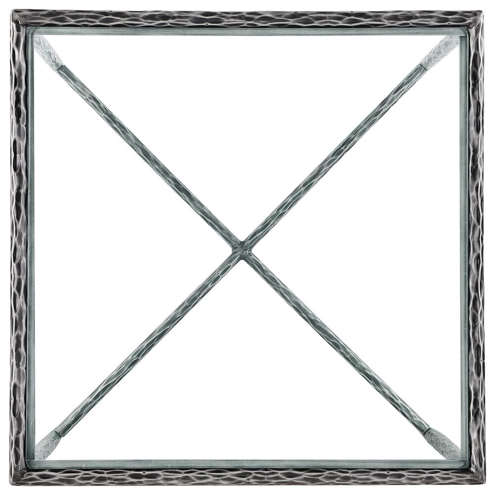 Furniture of America Lalia End Table with Tempered Glass Top and Bullnose Edge in Gun Metal, , large