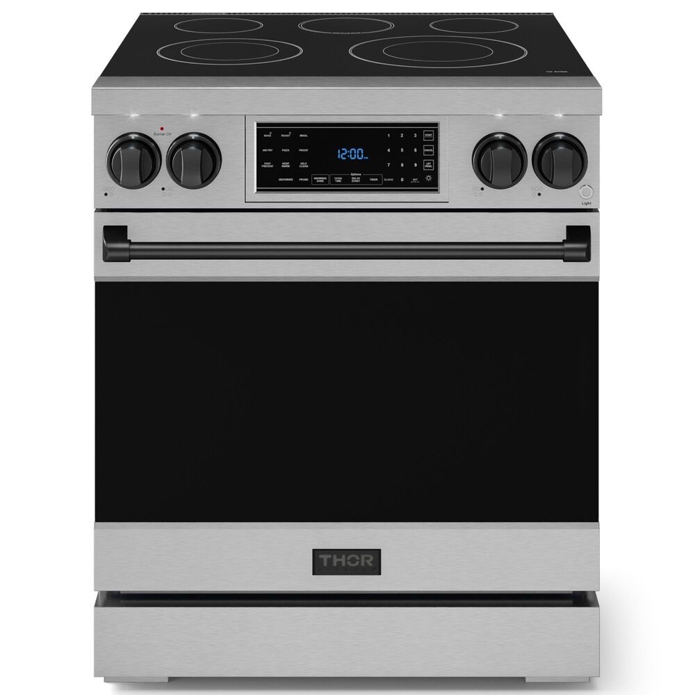 Thor Kitchen Gordon Ramsay 4.55 Cu. Ft. 30" Professional Electric Range with Black Handle Kit in Stainless Steel, , large