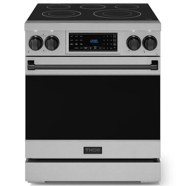 Thor Kitchen Gordon Ramsay 4.55 Cu. Ft. 30" Professional Electric Range with Black Handle Kit in Stainless Steel, , large