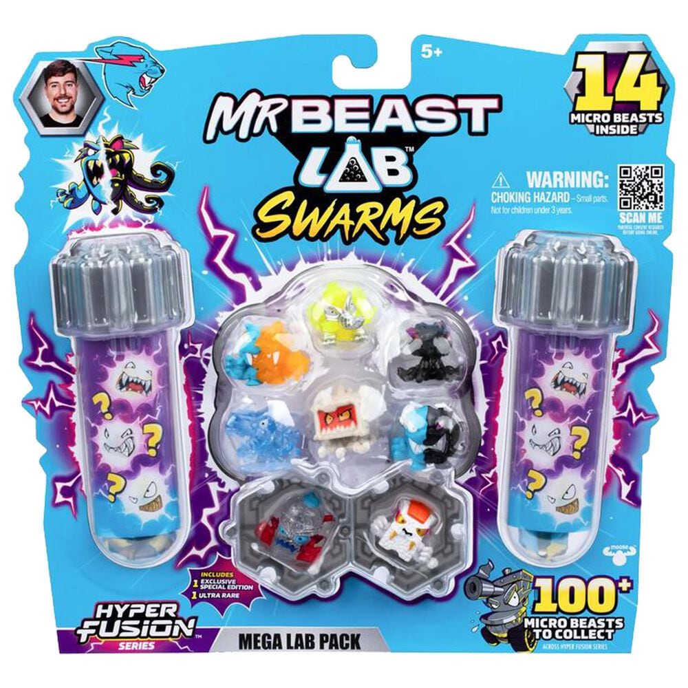 Mr. Beast Lab Swarms Mega Lab Series 3 with 14 Micro Beasts Assorted Figures - Steel Slushee in Multicolor, , large