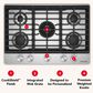 KitchenAid 30" Gas Cooktop with 5 Burners in Stainless Steel, , large