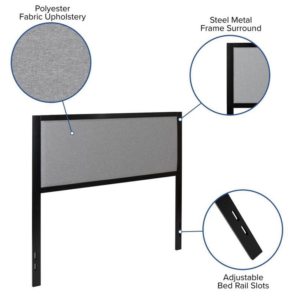 Flash Furniture Melbourne Full Upholstered Headboard in Light Gray, , large