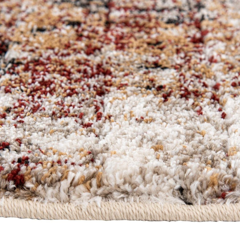 Central Oriental Oklahoma Koda 5&#39; x 7&#39;3&quot; White Sand and Dark Rust Area Rug, , large