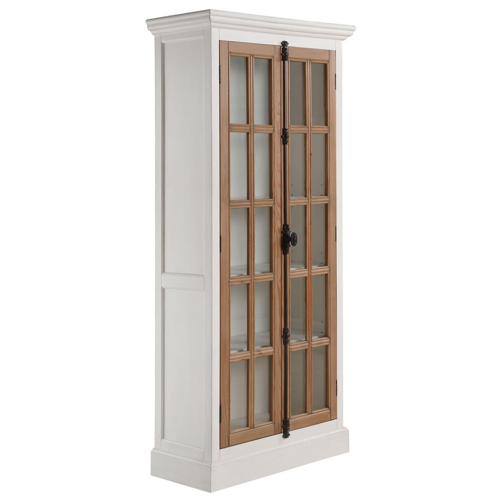 Pacific Landing Tammi 2-Door Tall Cabinet in Antique White and Brown, , large