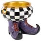 The Gerson Company 8.8" Resin Halloween Witch"s Cauldron in Black, White and Orange, , large