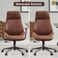 HOMLUX High Back Ergonomic Office Chair with Suede Leather in Dark Brown, , large