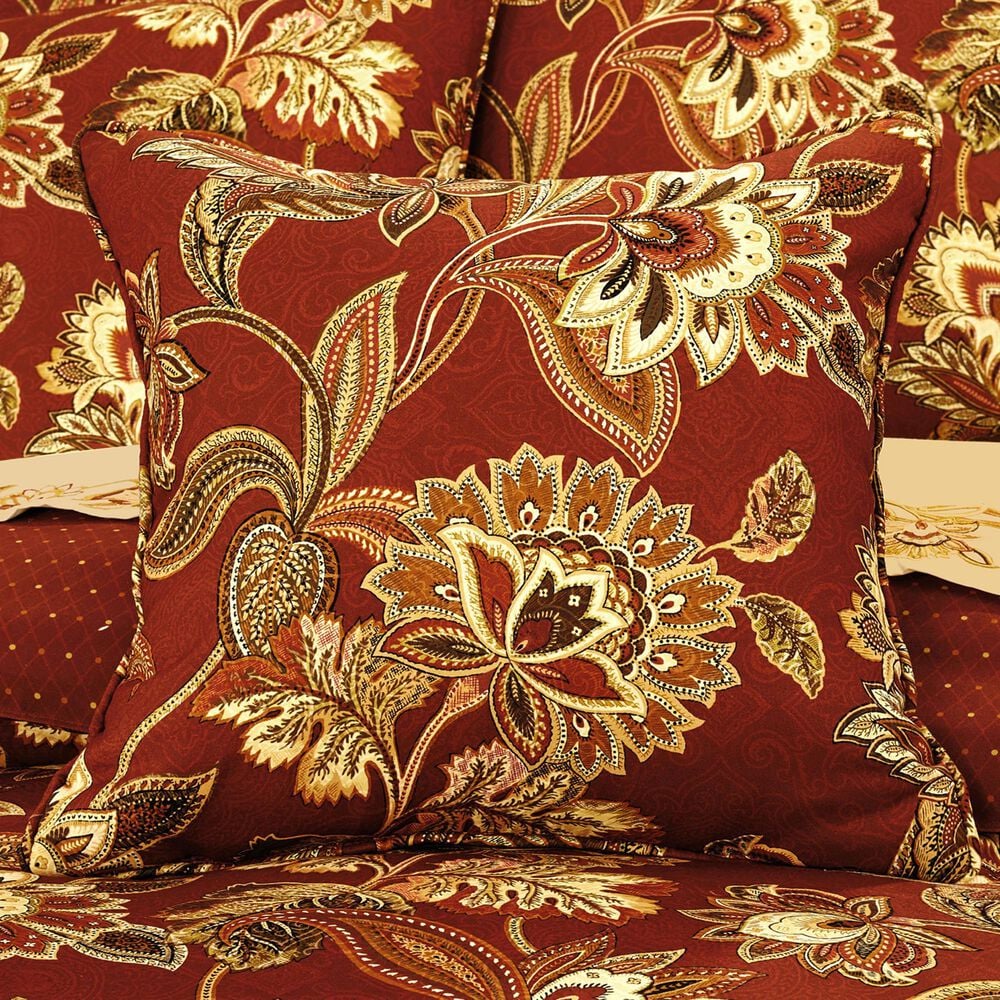 J. Queen New York Montecito 16&quot; Square Throw Pillow in Red, Gold and Spice, , large